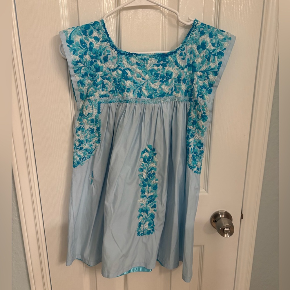 Mi Golondrina Flores Blouse Small EUC